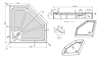Душевой поддон Azario MONTREAL P310 R/L 1000х1000х150